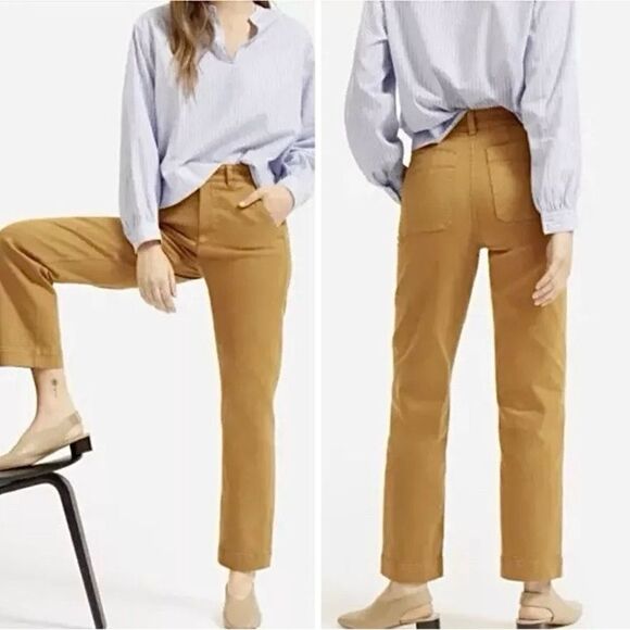 Madewell High Rise Classic Straight Twill Pants In Bronzed Lichen Size 27 | 4 - Picture 1 of 10